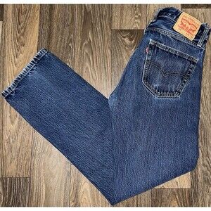 Levi's 505 Jeans Mens 33Wx34L Straight Leg Regular Fit Medium Wash Denim